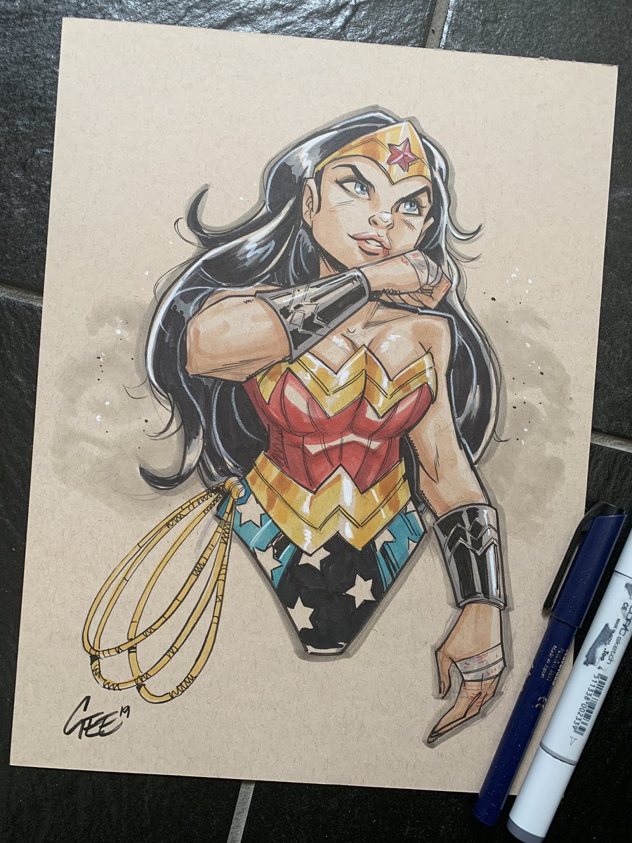 Wonder Woman sketch. My PreCommission sketch list is open for #calgaryexpo this weekend @Calgaryexpo #wonderwoman #copicmarkers #art #sketch #drawing #artistsoninstagram #artistsofinstagram #dcccomics #comics #markers