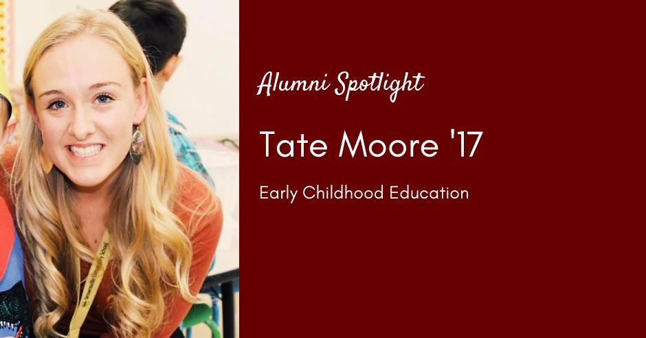 CofCSOE's tweet photo. Tate Moore ’17 teaches kindergarten in Virginia. Her favorite thing about being an educator is the growth she sees academically and emotionally in her students. She enjoys seeing their progression throughout the year and their joy when they master something new. #ehhpalumni https://t.co/Dvj3TULSxM