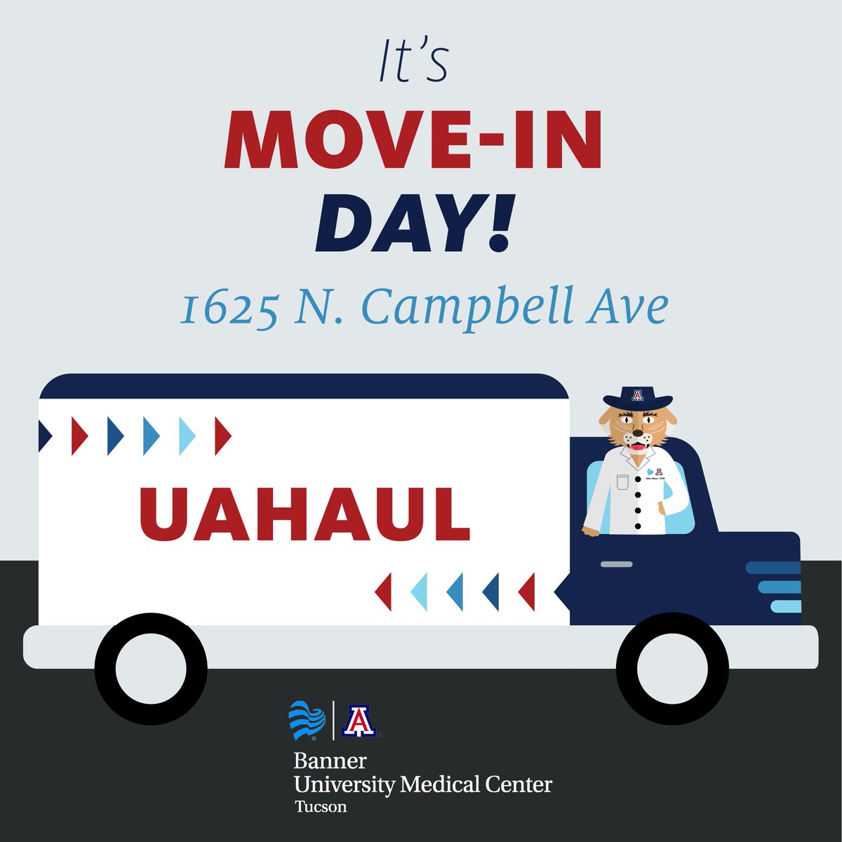 UofAZSurgery's tweet photo. Have you heard? It's officially move-in day! See you at the new Banner hospital tower, 1625 N Campbell Ave. The ORs move over on April 29th. #BUMCT #TowerPower https://t.co/bcjJHq0ek4