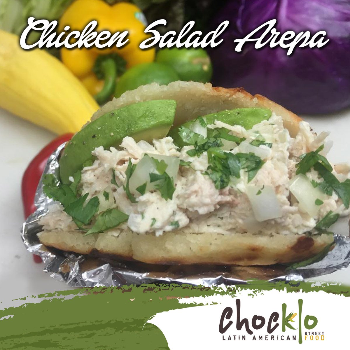Taste our Chicken Salad Arepa only Chocklo Restaurant!! Come and join us today!  <a href="/Freddyscuisine/">Freddy's Cuisine</a> #topcitybites #topdenverrestaurants #Arepas #Empanadas #gourmet #cousine #meal #hungry #denverfood #bonappetit #cheflife #chef #vscofood #foodpic #eat #foodie #food #brunch