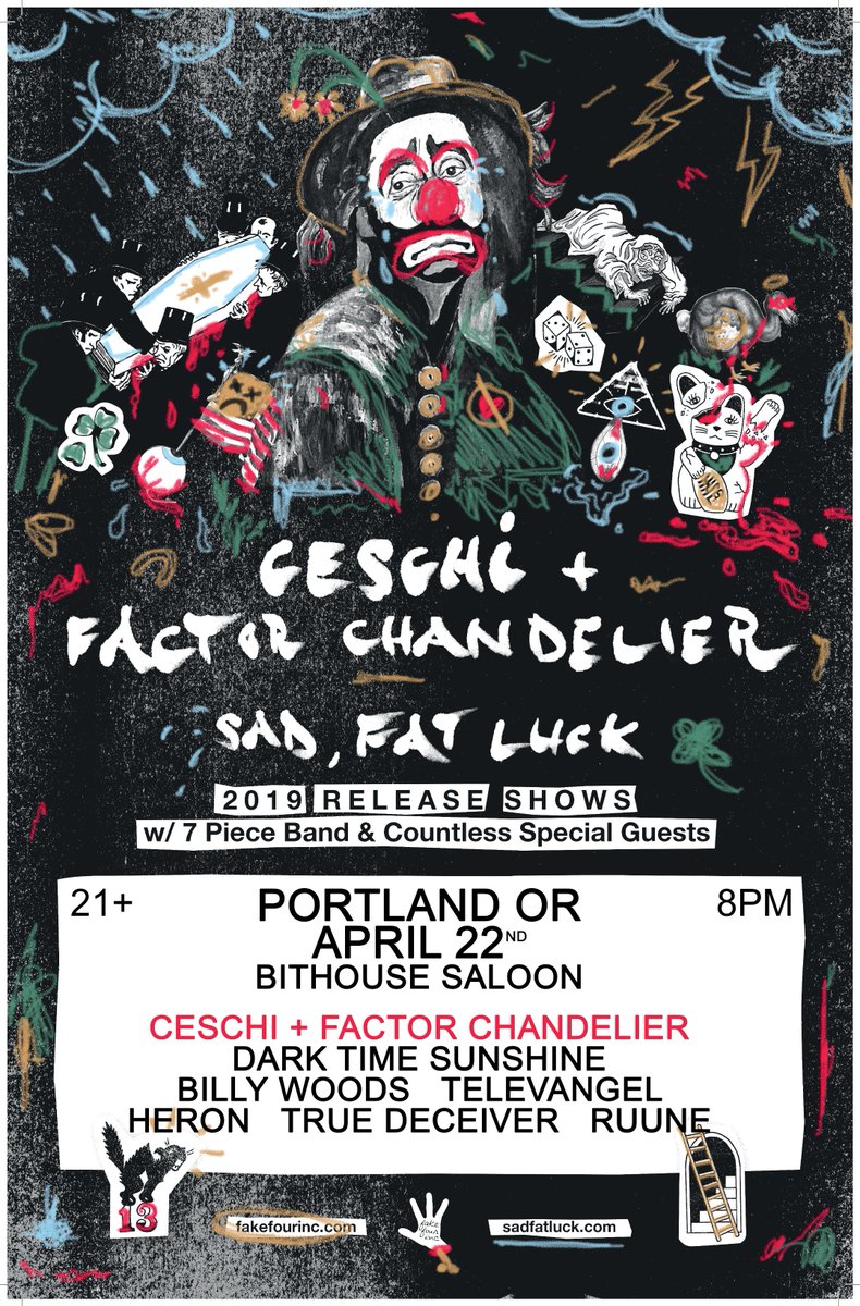 Portland, Oregon. Monstrous lineup TONIGHT. Grab a ticket from us directly: fakefour.bandcamp.com/merch/4-22-ces…

<a href="/ceschi/">ceschi ramos</a> + <a href="/FactorMusic/">Factor Chandelier</a> + a full band
<a href="/DrkTimeSunshine/">Dark Time Sunshine</a> (<a href="/onozz717/">𝖔𝖓 𝖔𝖟𝖟 𝟔𝟏𝟔</a> + <a href="/ZAVALABEATS/">Zavala</a>)
<a href="/BackwoodzHipHop/">Backwoodz Studioz</a> (Billy Woods)
@0YoungGod0 (Televangel)
<a href="/true_deceiver/">True Deceiver</a>
@ruunemagick
&amp; heron