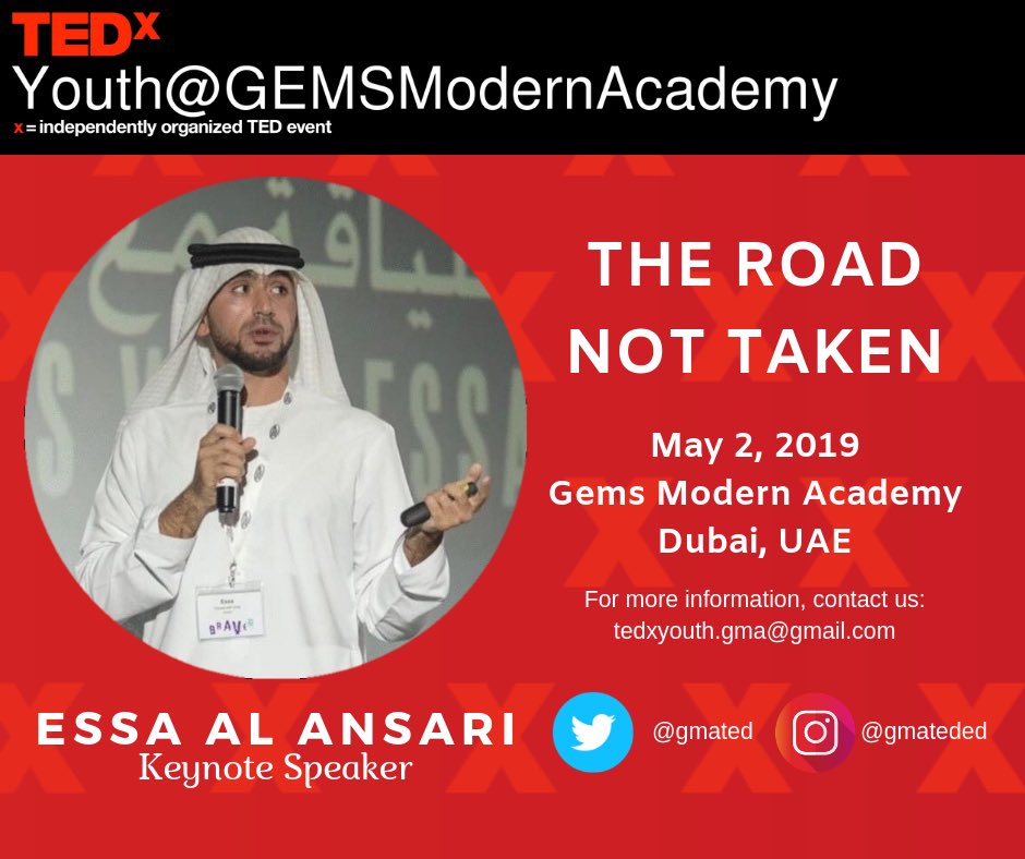 gmated's tweet photo. Essa Al Ansari, the founder of Fitness With Essa, is a role model to many. He achieved his goal through immense hard work, grit and determination, and he will be there to talk all about it! If you would like to buy tickets, please write us a mail: tedxyouth.gma@gmail.com #tedx https://t.co/2mHC6Le1Zq