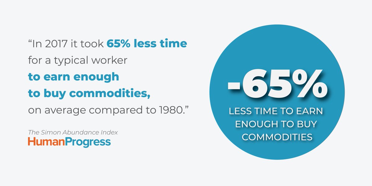 LIVE NOW: Are we running out of resources? That fear has shaped decades of policy around the globe, but the #SimonAbundanceIndex shows that, though Earth's population increased by 69.3% from 1980 to 2017, our planet has become 379.6% more abundant. j.mp/2IOji9E