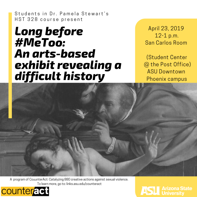 CounterActSV's tweet photo. Tomorrow is the exhibit-performance representing the History 328 students’ collective work. Learning about the past will help address the 880 acts of sexual violence that takes place teach day. Learn more at https://t.co/0UEIYGBFm5 https://t.co/ifbyMW8R0p