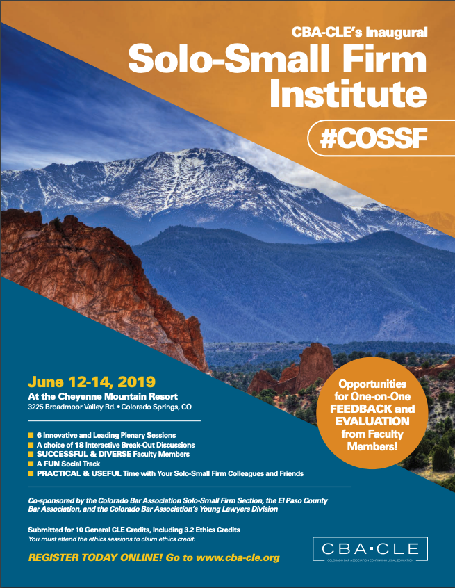 MsLaurenLester's tweet photo. I'm excited to not only present on client-centered pricing but also to attend all the other awesome sessions at the first-ever Solo-Small Firm Institute. #cossf https://t.co/63J90RqC0G https://t.co/DGLbV0umjv