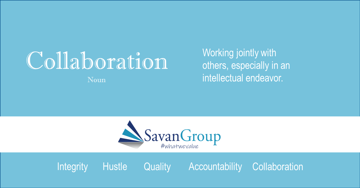 savangroup's tweet image. At Savan Group, &quot;we are encouraged to lean into our individual strengths, blending to form a team of multitalented problems solvers who, together, can tackle any challenge.&quot; #whatwevalue #SavanGroup buff.ly/2GhOsV3