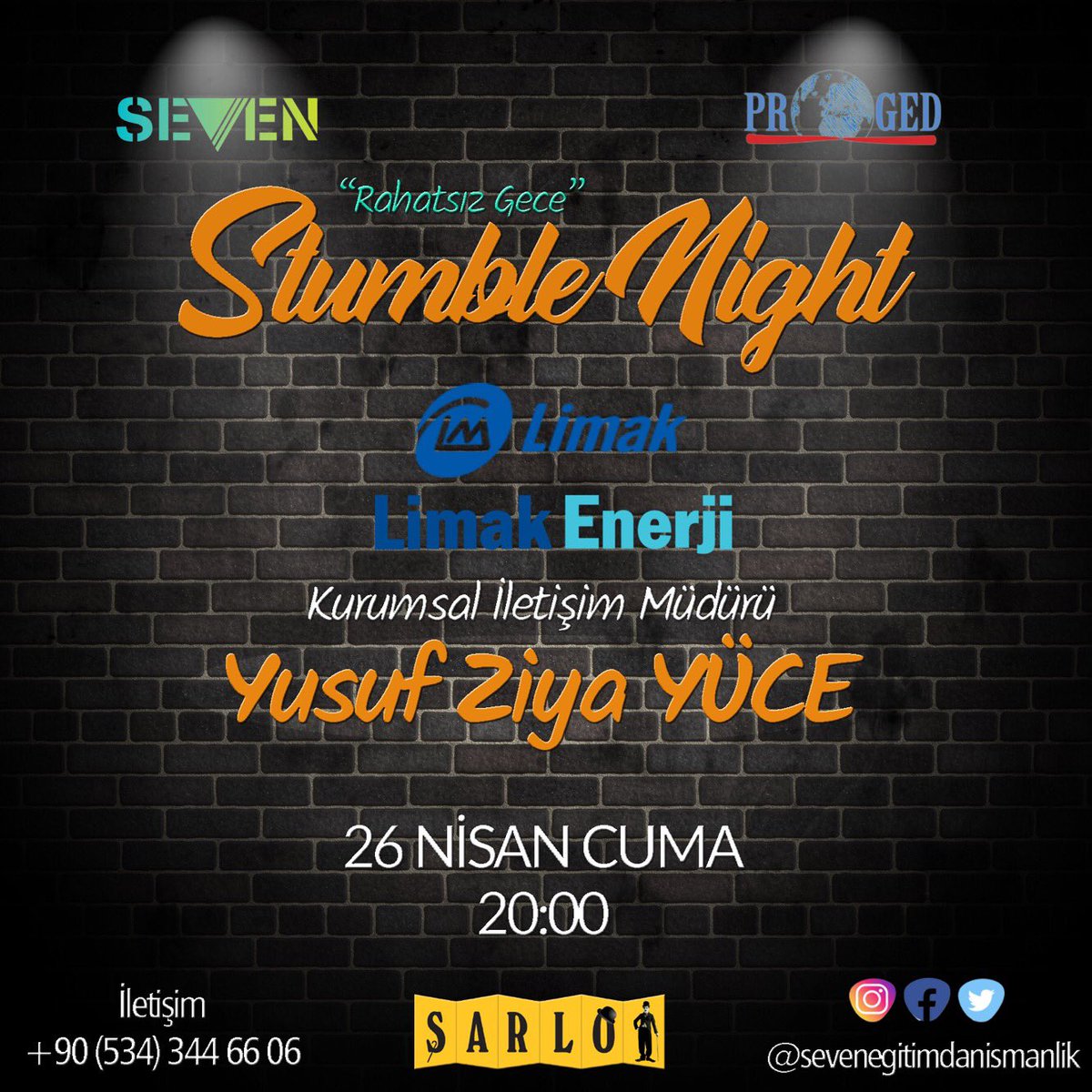 sevenegitim's tweet photo. Stumble Night serisi hız kesmeden devam ediyor. 6.sını düzenlediğimiz gecede konuğumuz Limak - Limak Enerji Kurumsal İletişim Müdürü Sn. @yusufziyayuce .
26 Nisan Cuma 20:00’da Stumble Night “Rahatsız Gece”de görüşmek üzere.
#sevenegitimdanismanlik #stumblenight #yusufziyayuce https://t.co/7YxeDF7Z7J