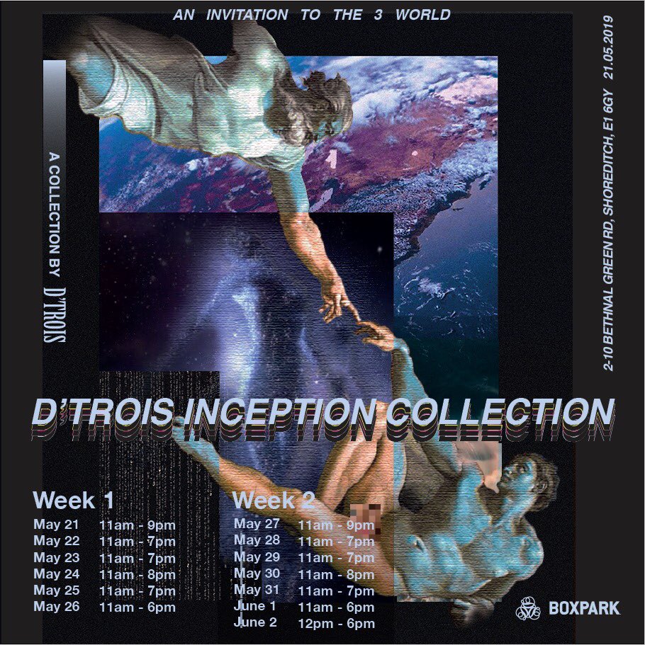 D’Trois Boxpark Pop Up, May 21st we open up the 3rd Dimension 🛫🛫🛫