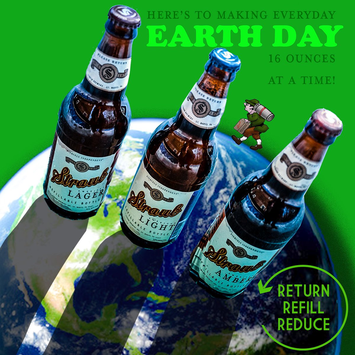 StraubBeer's tweet image. We are a proud supporter of Mother Earth #EarthDay2019 #StraubBeer #ReturnableBottles #Return #Reuse #Reduce