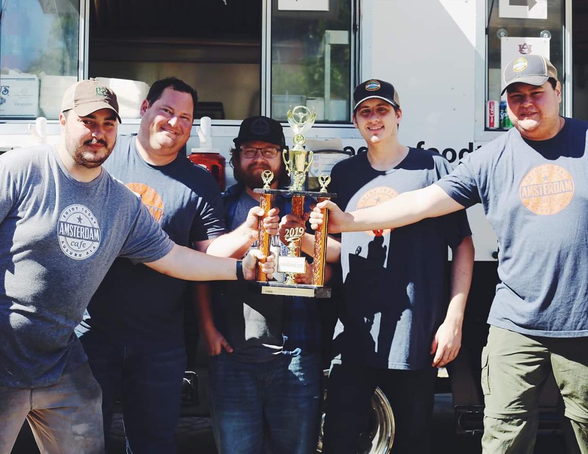 AuTigerDining's tweet photo. And the winner of Food Truck Madness is..... Amsterdam Food Truck!! Go by and congratulate them today and check out their cool trophy! Congrats you guys 👏🏼🤩🏆 https://t.co/ZZQ92SPrdz