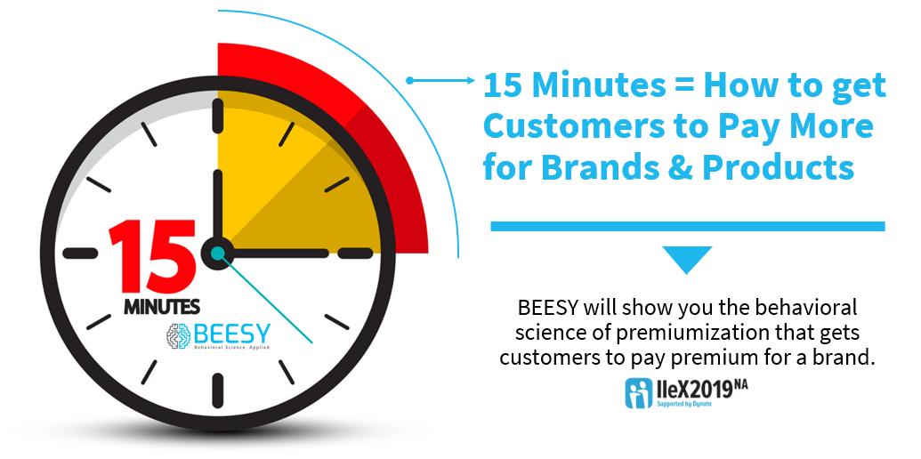 BEESYStrategy's tweet photo. We're ready to talk premiumization and how behavioral science can help you get customers to pay premium for a brand.  #IIeX
Join us Wednesday at 2:20. https://t.co/eQUnp2zhVE