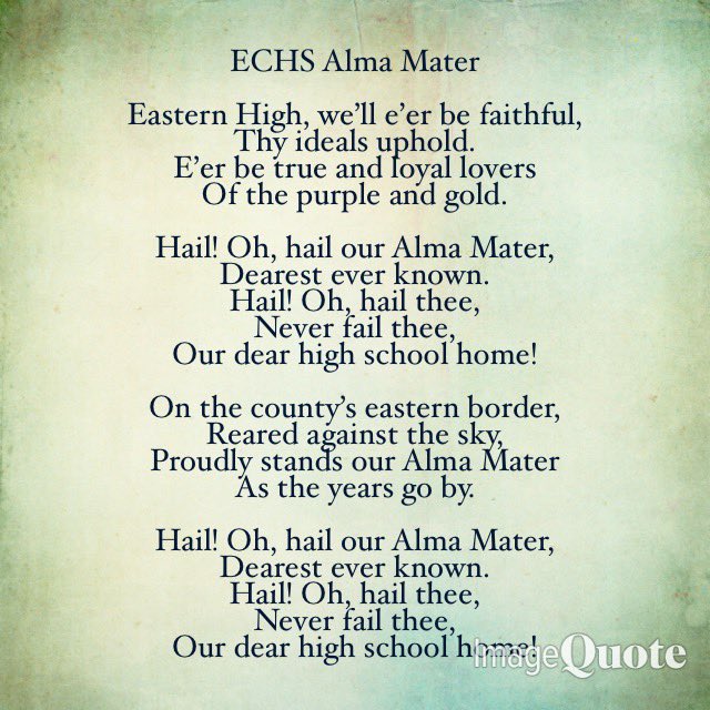 ECHSChorus's tweet photo. Class of 2019: Graduation is in only 33 days!🎓 Learn the words to the ECHS Alma Mater so that you can sing along that day! https://t.co/2cNhaaaQDX