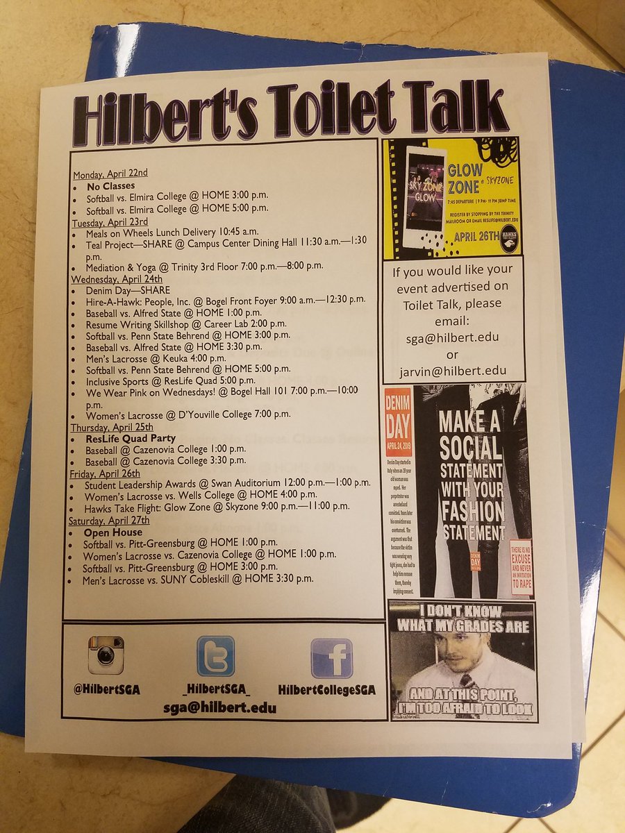 HilbertSGA's tweet photo. Toilet Talks have been updated! (4/22-4/28) https://t.co/yZQlVHeoY6