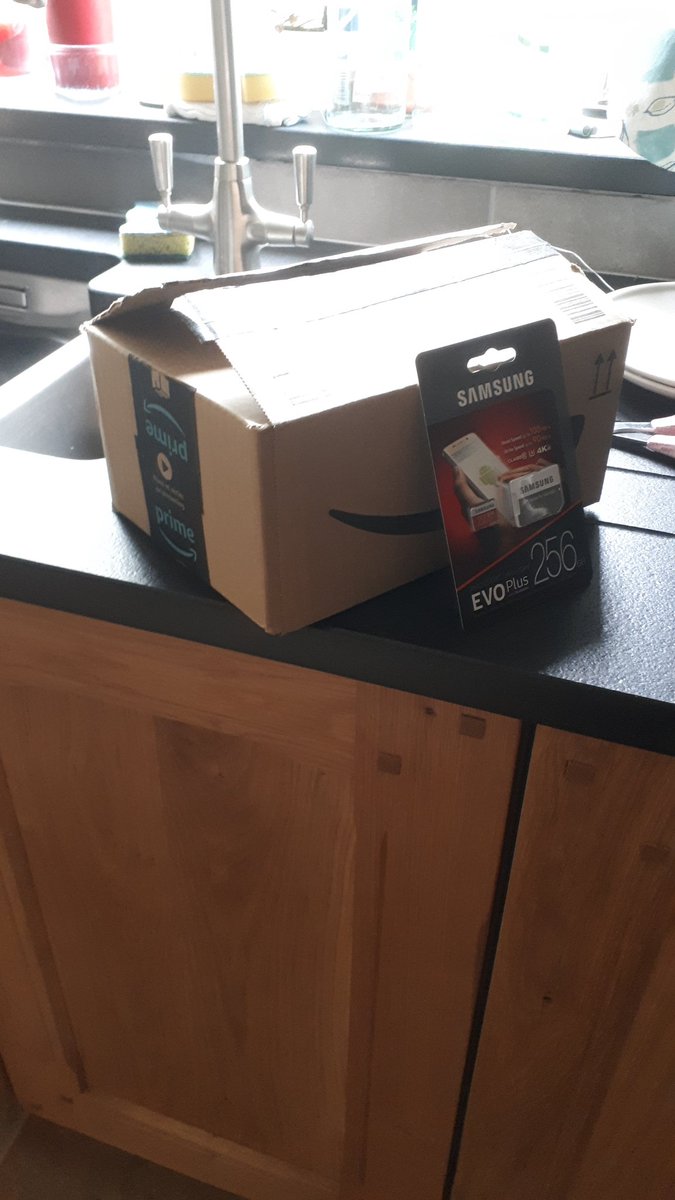 EmyrW's tweet photo. @AmazonUK a small SD card in a big box. Packaging gone mad. Lucky we recycle cardboard and paper! https://t.co/yDUMaekSOO