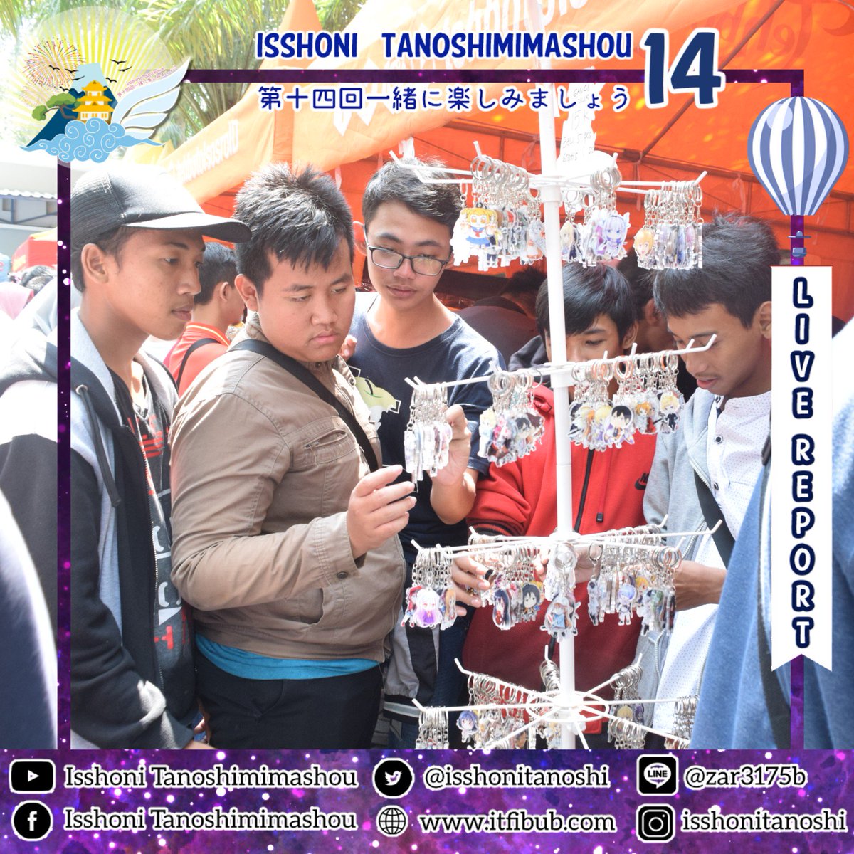 IsshoniTanoshi's tweet image. [PIC REPORT OF ISSHONI TANOSHIMIMASHOU 14]

Terima kasih sudah menikmati jajanan yang ada di stand bazar dan komunitas pada acara IT14😁👍🏻🎉
.
#LiveReportIT14 #ITFIBUB #IT14
#UniversitasBrawijaya
#EventMalang
#JapaneseFestival
#isshonitanoshimimashou