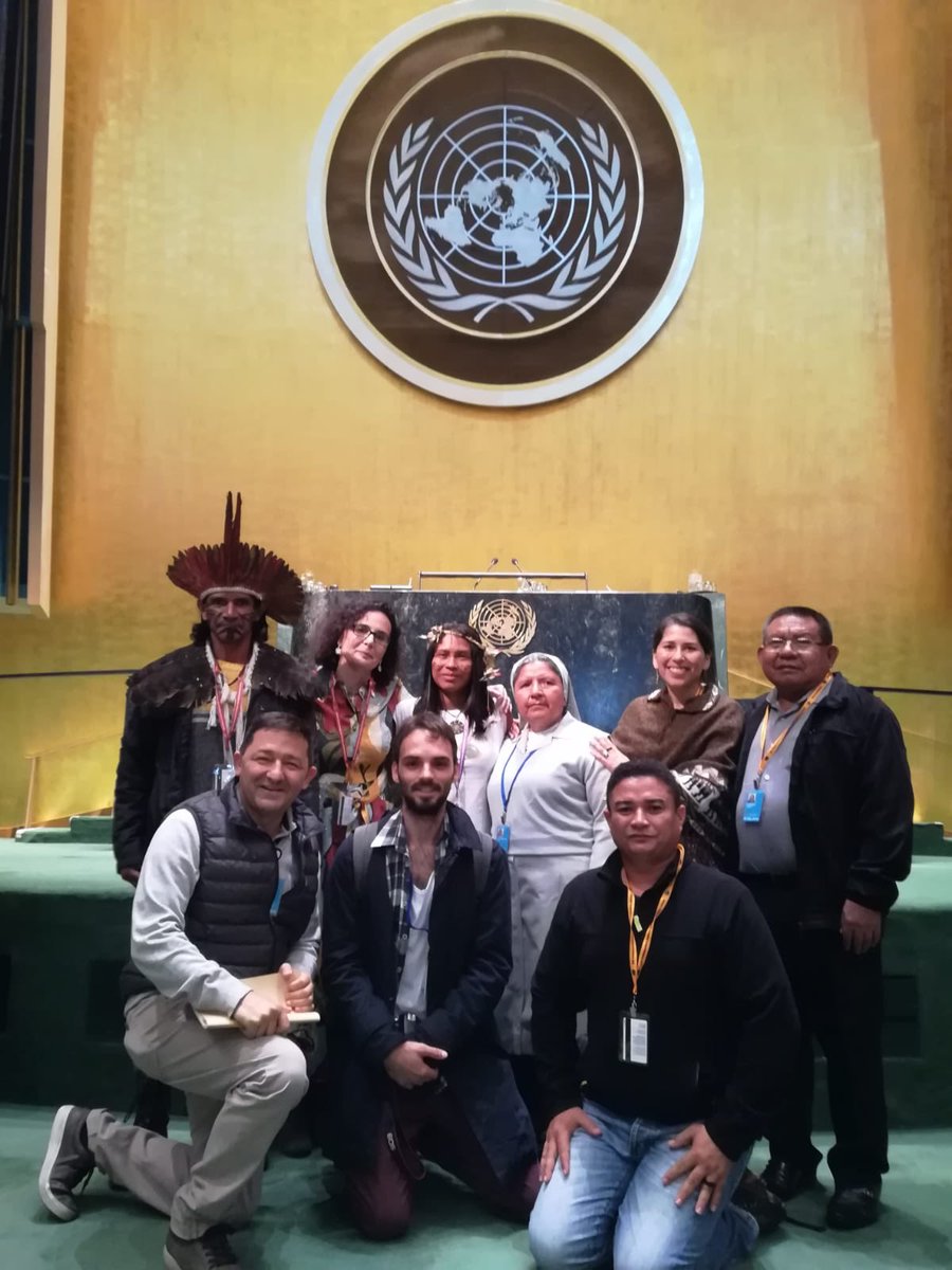 Glad to be with indigenous leaders of the Amazon at the #PFII we need the wisdom of the traditional peoples to preserve and to heal our planet and humanity. @famvinPress @cmunnyc @nuntia1