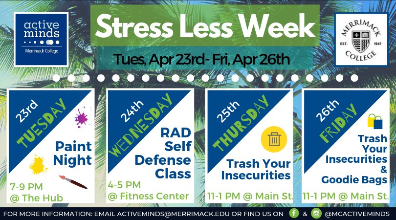 MCactiveminds's tweet photo. Stress Less Week is here!! 💚💙 https://t.co/06EFigp29X