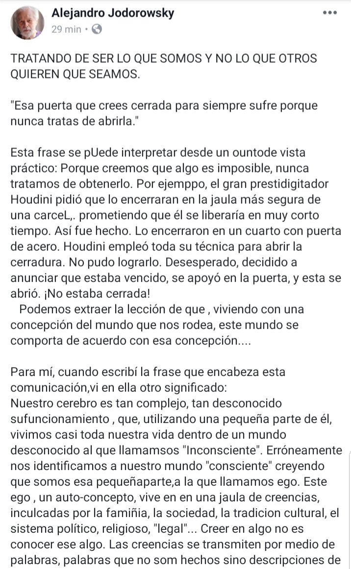 alejodorowsky's tweet photo. TRATANDO DE SER LO QUE SOMOS Y NO LO QUE LOS OTROS QUIEREN QUE SEAMOS. https://t.co/GvTFjKu9pY