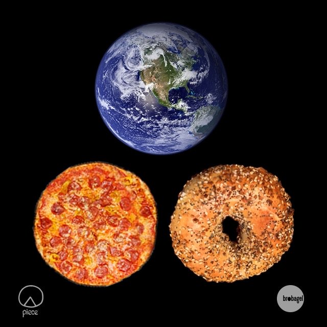 Ever notice how the earth is shaped like a pizza and a bagel? Coincidence? Happy Earth Day! @brobagel #earthday#earthdaychicago#piecechicago#brobagel#chicagosbagelssince1983