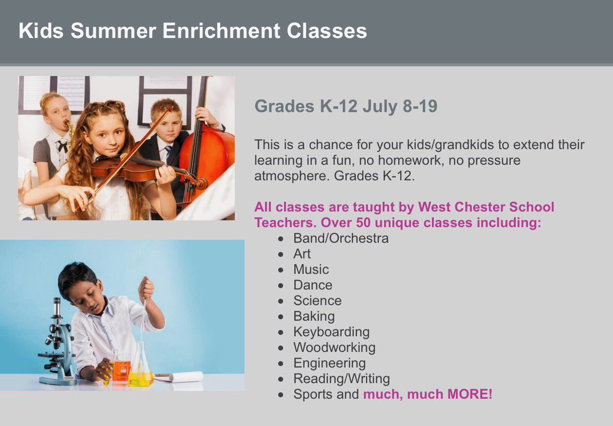 If your not familiar with CHECK..it’s our program especially for kids!! Chester County Enrichment Classes for Kids! This coming summer we have classes like: A cappella singing camp, Tween Reads, Baking Basics, Exploring Art around the World, Gnarly nature...and more !!!