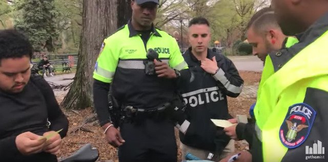 Gothamist's tweet image. NYPD Seizes Bikes Without Bells, Arrests Cyclist Leading Group Ride #bikenyc #VisionZero gothamist.com/2019/04/22/vid…