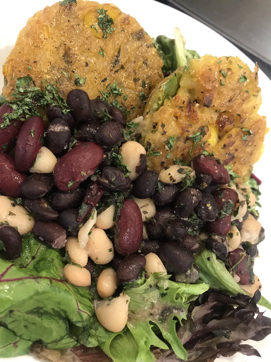 CAU_Dining's tweet photo. Try our popular Poblano Corn Cakes with Beans and Spicy Honey Vinaigrette Sauce. 
#cau #cau19 #cau20 #cau21 #cau22 #auc #earthday #meatlessmondays https://t.co/azMyOLqNhc