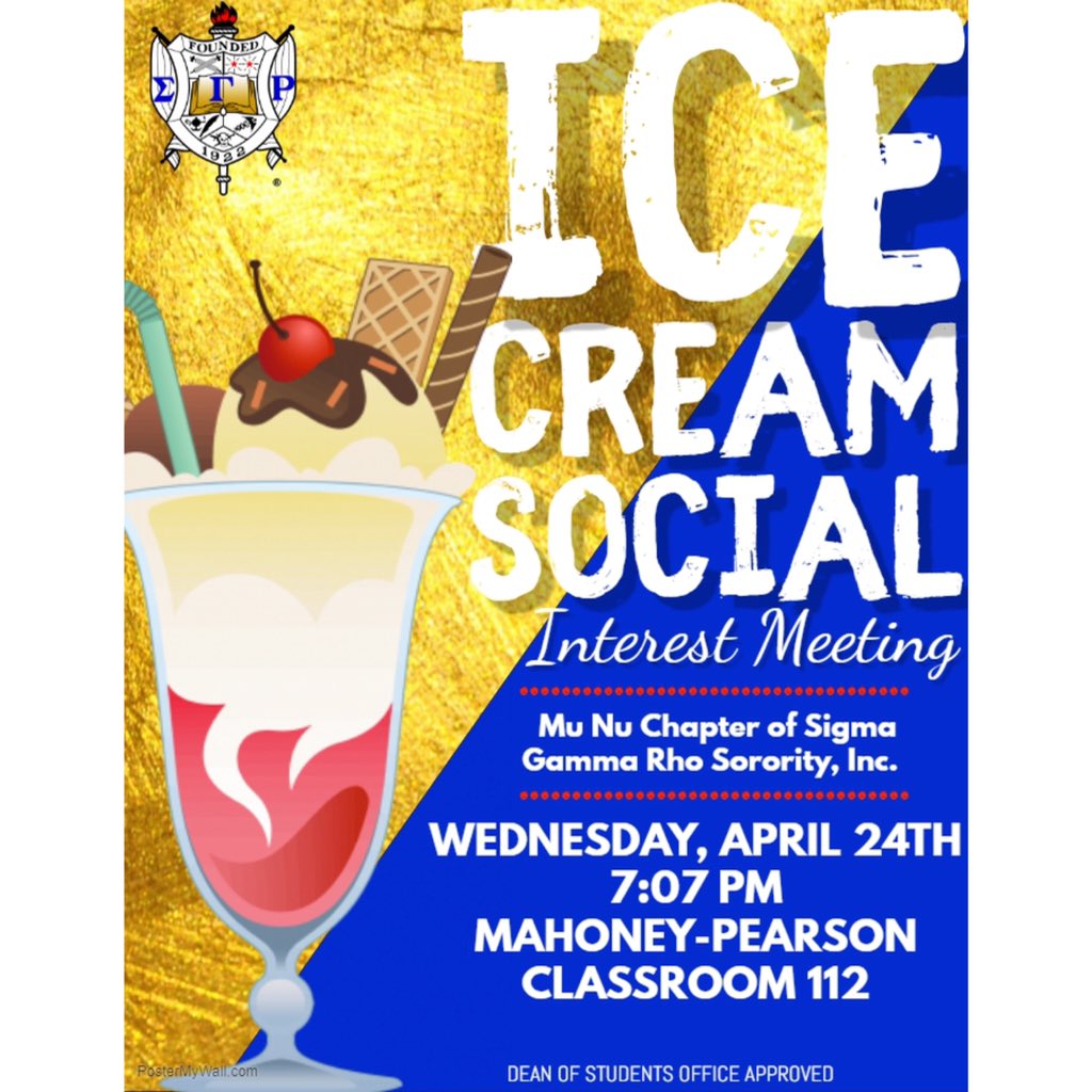 Who doesn’t love fRHOzen treats and a good time? The poodles have you covered! Come join us as we host an Ice Cream Social Interest Meeting on April 24th! Meet the neos and learn about Sigma Gamma Rho Sorority, Inc. all while enjoying ice cream. We hope to see you there!
