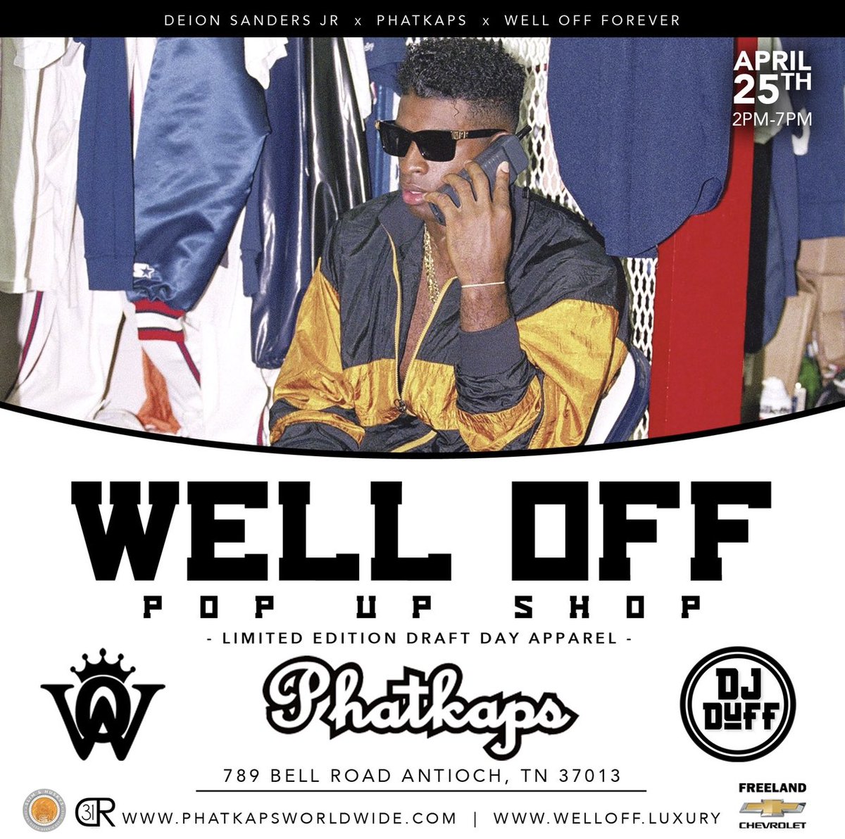 Phatkaps's tweet photo. Pop up @Phatkaps @DeionSanders @DeionSandersJr @WellOffForever @slimandhuskys @freelandchevy @D_R31 https://t.co/Mn8rfA4Lab