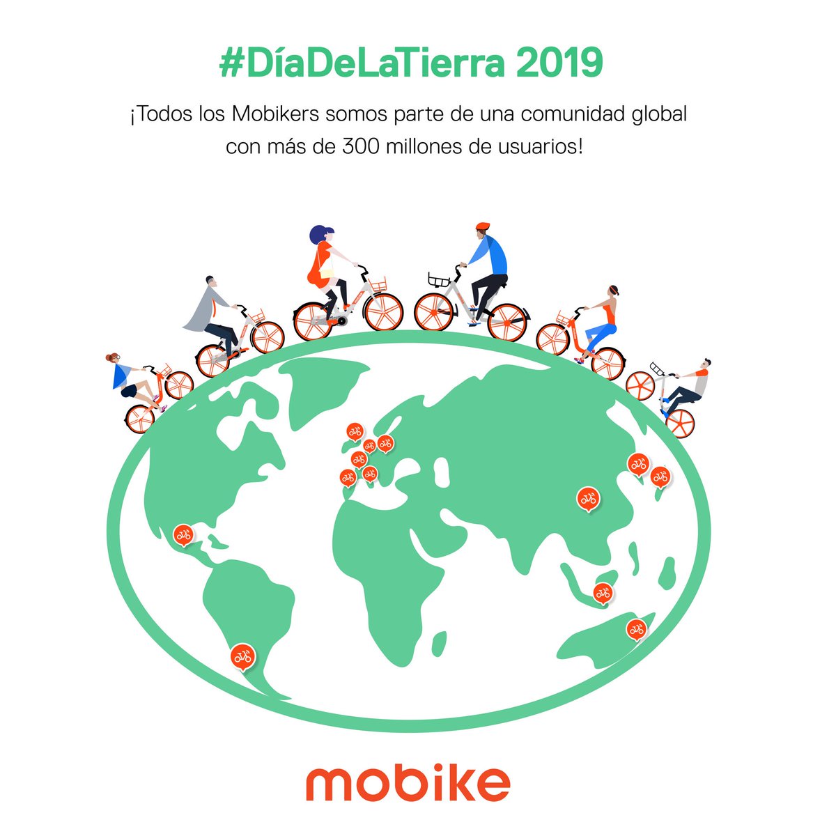 MobikeMX's tweet photo. Este #DiaDeLaTierra 🌎🌱 celebramos el 3er aniversario de @Mobike 🚲🙌¡Juntos formamos parte del mejor sistema de movilidad y del más sustentable sobre la tierra, logrando que el #MobikeMovement sea el más impactante! #RuedaConMobike #EarthDay #RideForEarth #EarthRise https://t.co/Zxhzn2X5h5
