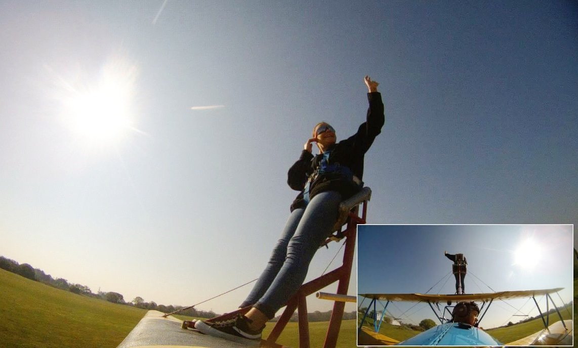 SkymaxAL's tweet photo. Perfect weather this Easter Sunday, here is our first #wingwalker preparing for take off. Yesterday, amongst others, we flew:
A charity fundraiser
A suprise birthday wing walk
An #adrenalinejunkie returning for another wing walk ✈ https://t.co/vkVbTNfiXa