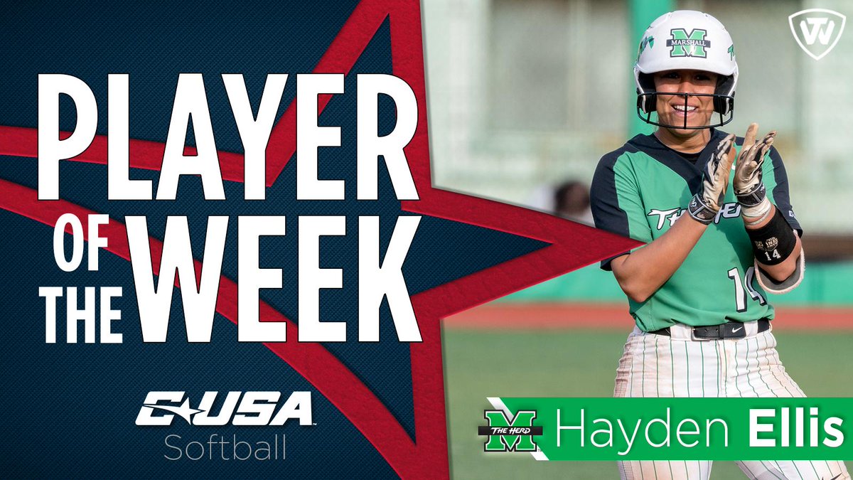 📢: Congratulations to @HerdSoftball’s Hayden Ellis, #CUSASB Player of the Week presented by @towbrand! 🥎 🏅1️⃣ | #TheCUSAWay