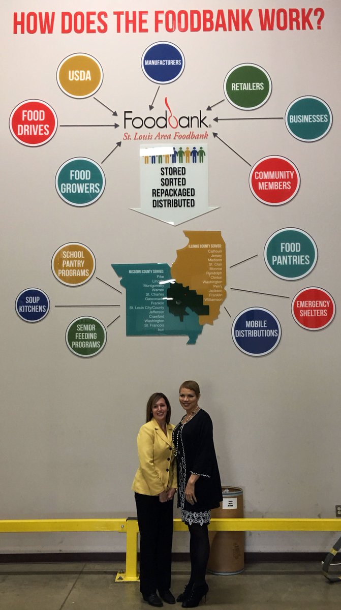 STLFoodbank's tweet image. The Foodbank is proud to be the only @FeedingAmerica food bank serving the bi-state region. Today, we were lucky enough to have their CEO, Claire Babineaux-Fontenot, in for a visit. Together, we&apos;re working to #SolveHunger!