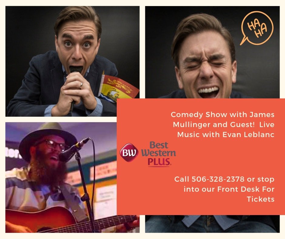 James Mullinger's "Almost Canadian 2019 Comedy Tour" makes it's way to Woodstock this May. British comedian, James Mullinger has become one of Canada's top stand-up comics. Live Music with Evan Leblanc. This show is one night only. Tickets $30.00 (plus taxes)