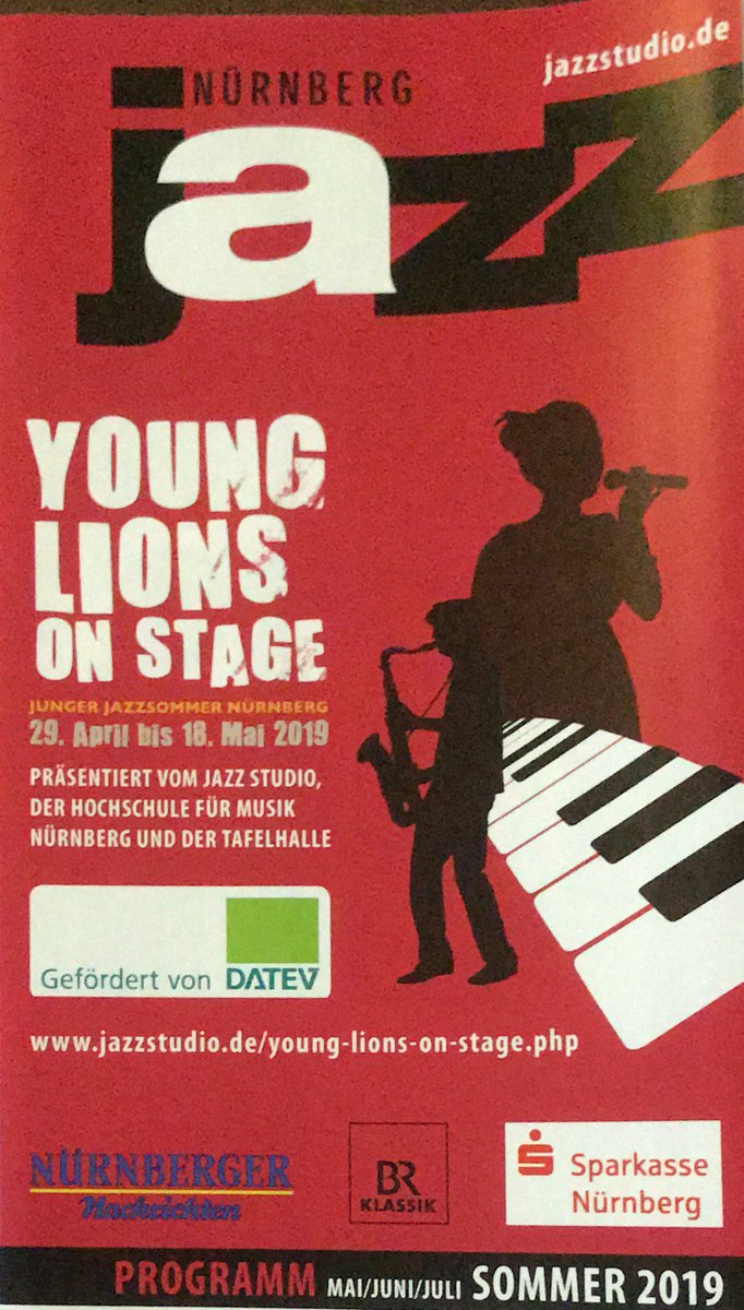 Am 29.04. geht der junge #Jazzsommer in #Nürnberg wieder los. #Younglionsonstage mit 16 Terminen und mehr als 30 Bands. bit.ly/1nbQMyY