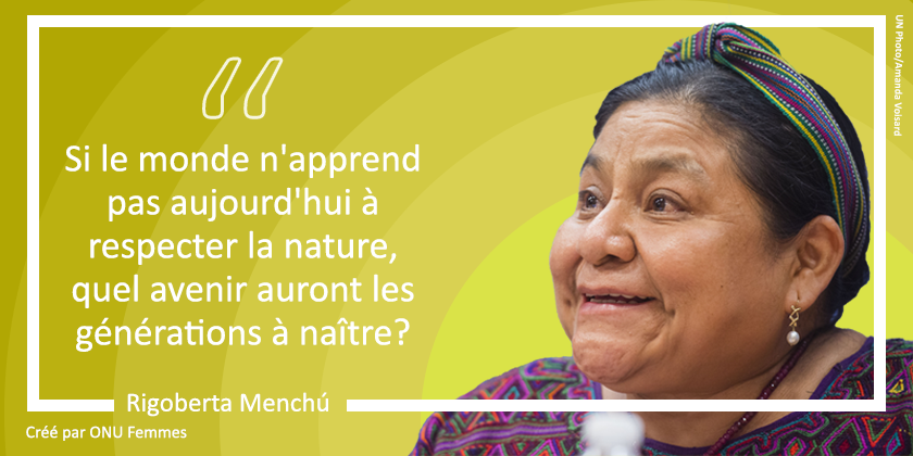 ONUFemmes's tweet photo. Les femmes autochtones ont toujours joué un rôle important dans la préservation et la défense de la terre. 🍃🦋🌳 Faites comme elles et respectez la planète en ce #JourdelaTerre et tous les jours. #EarthDay https://t.co/7EZCCiLO3n