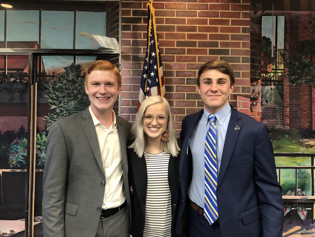 UCOSANews's tweet photo. Congratulations to the 2019/20 Congressional Executive Board!

Chair: James Limbaugh
Vice-Chair: Emma Sawyer
Secretary: Dillion Rasberry https://t.co/RMLlXXRKKi