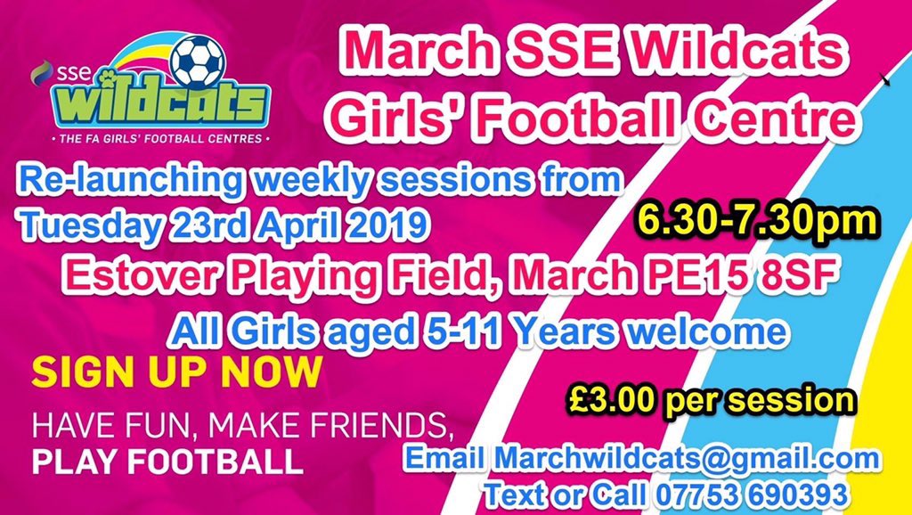 MarchWildcats's tweet photo. All Girls aged 5-11 years welcome https://t.co/0ZT9bER2x2