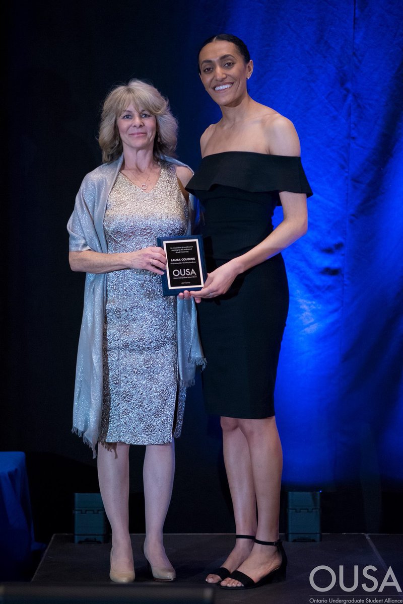 n_bathish's tweet photo. Honoured to have presented Dr. Laura Cousens with this year’s @OUSA Teaching Excellence Award in recognition of her commitment and passion towards post-secondary education at @BrockUniversity @BrockSPMA https://t.co/dWpnNTb75J