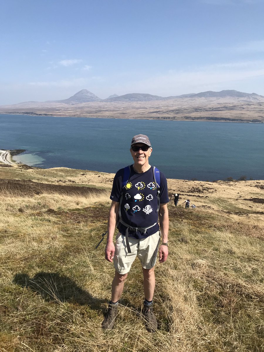 DistilleryBikes's tweet photo. Cracking birthday yomp up Ben Dubh with #WalkIslay. Outrageous weather & views. Thanks to @islayblog for the sun cream. Wonderful day topped off with drams @Bruichladdich and Dinner @Peatzeria_Islay https://t.co/YtvVndhR5l