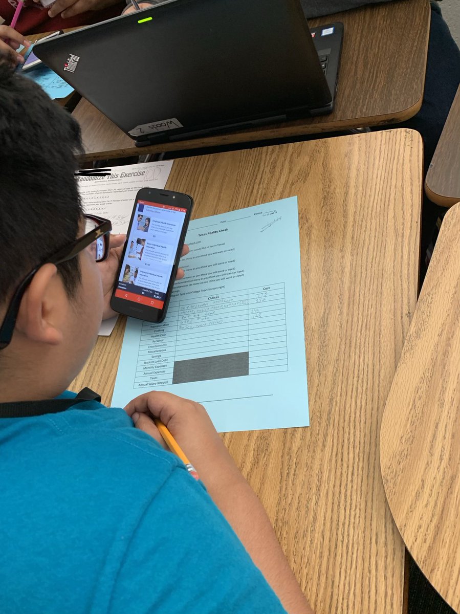 Today we budgeted for our future to see what kind of lifestyle we can afford! Ss made very difficult decisions -> “I don’t need vision care but definitely dental bc I eat a lot of candy” <a href="/cfisdmath/">CFISD Math</a> <a href="/mathjanetjohn/">Jane't Johnson</a> <a href="/ReginalMitchell/">Reginal Mitchell</a> <a href="/DrTTsang12/">Tricia Tsang</a> <a href="/ThorntonCFISD/">Thornton MS</a> <a href="/brodriguez1225/">Becky Rodriguez</a>