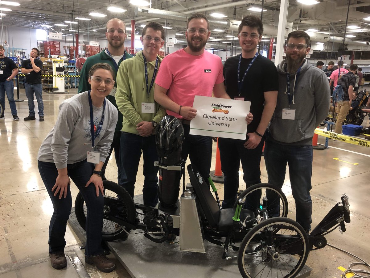 TheNFPA's tweet photo. Congratulations to the team from @CLE_State for winning the Overall Champion, Sprint Race, Best Presentations, and Best Design awards at the 2019 Fluid Power Vehicle Challenge! https://t.co/36qyHRf8eb #fpvc https://t.co/Aw7ZI92SX1