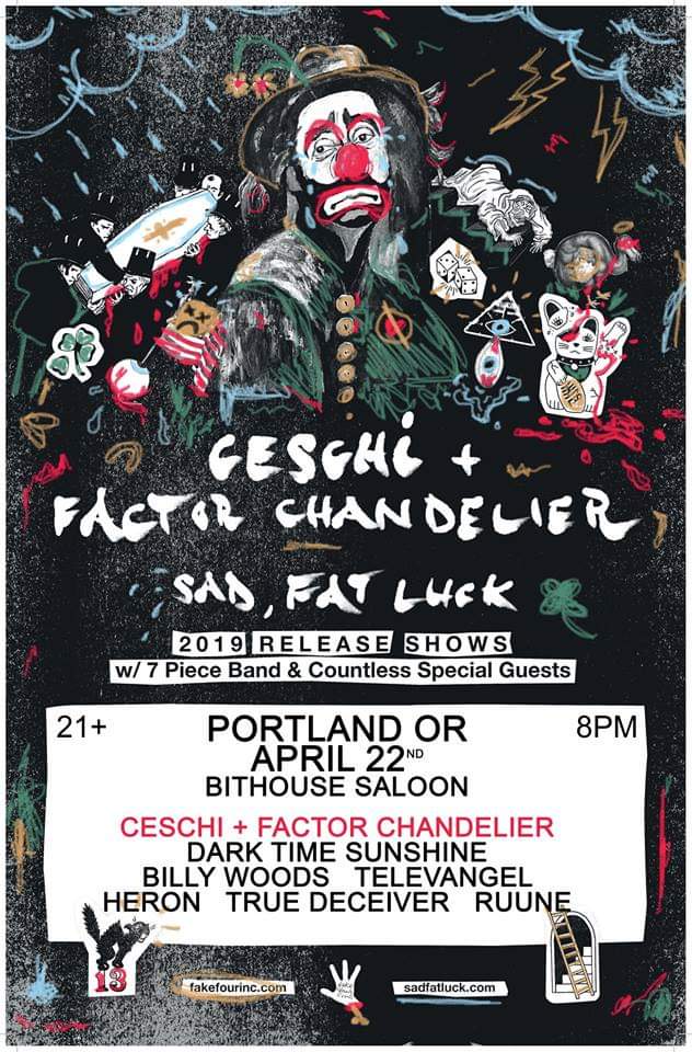 oliverbookingco's tweet image. Catch @ceschi &amp;amp; @FactorMusic w/7 piece band plus special guests @DrkTimeSunshine @BackwoodzHipHop @0YoungGod0 @true_deceiver @ruunemagick &amp;amp; Heron tonight in PDX at @bithousesaloon!
