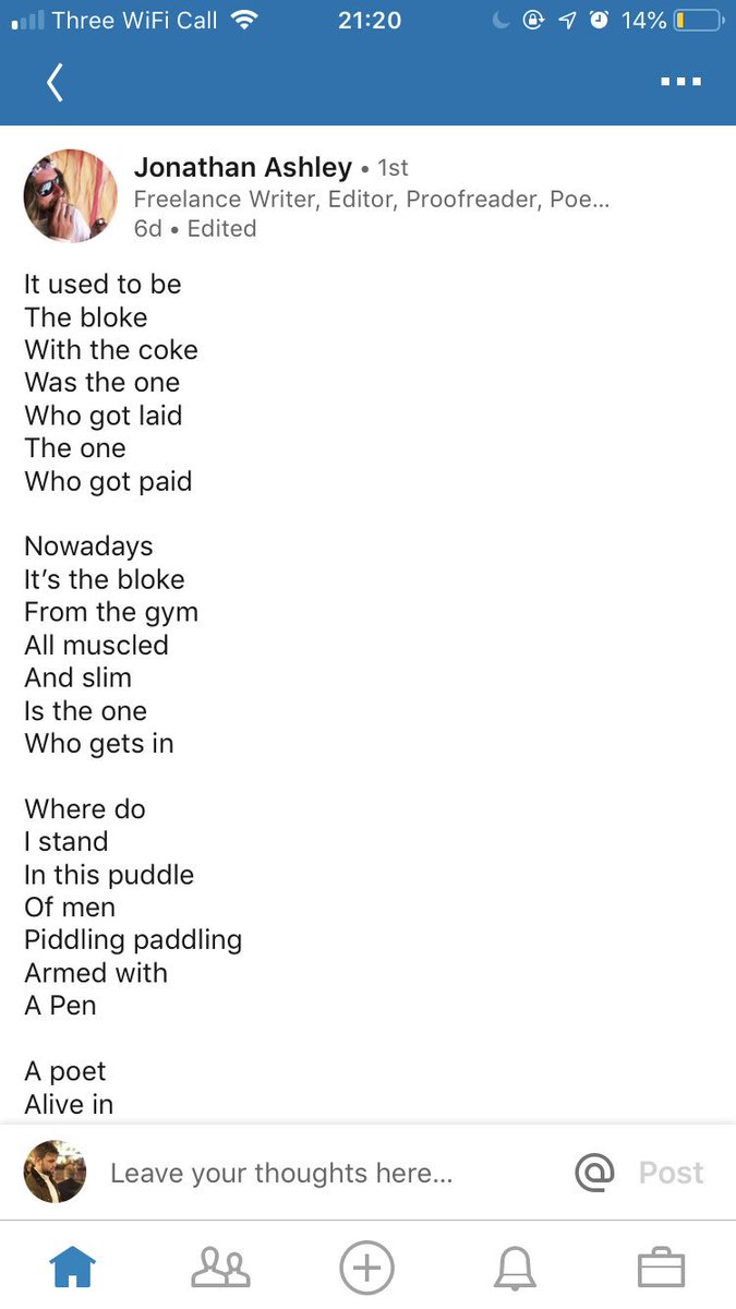 Guys, the Instagram sadbois have found their way to Linkedin