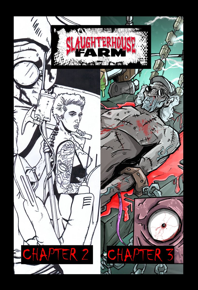 HellboundMedia's tweet photo. We're proud to announce that not one but TWO sequels to our #grindhouse #slasher #comic Slaughterhouse Farm are on their way. Here's a first official sneak peak at the upcoming SLAUGHTERHOUSE HOSPITAL (art @arfonjones) and SLAUGHTERHOUSE Z (art @PJDEMONCOMIX) Both series soon! https://t.co/nBLz1QBHE3