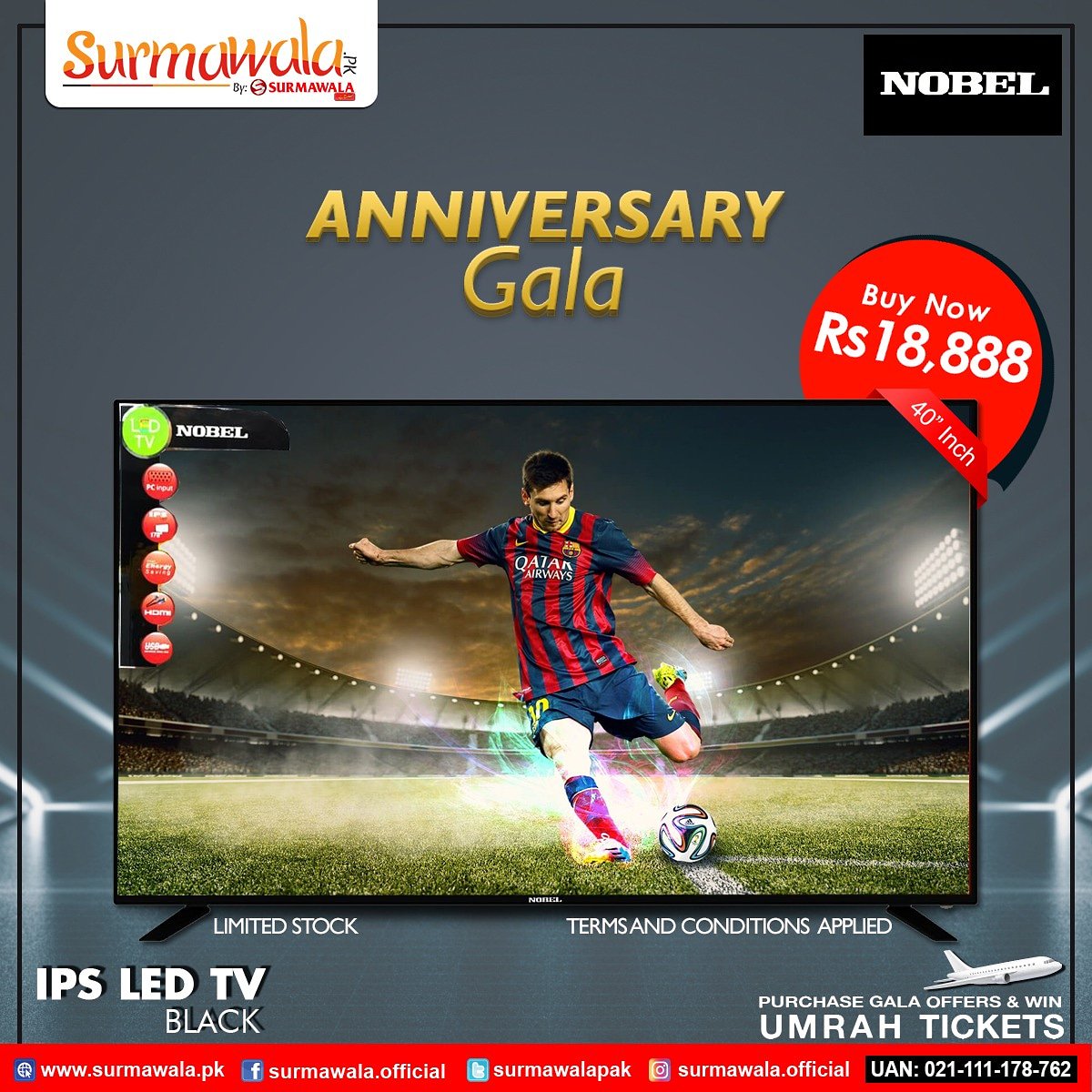 SurmawalaPak's tweet photo. Limited Time Offer!
Buy Noble 40" LED TV to discover high-quality entertainment for just PKR 18,888 /- Only At https://t.co/OojkII9bdR.
Shop Now: https://t.co/vgjlaOVxW2
#NobelLEDTV
#LEDTVInPakistan
#SaveBig
#ElectronicGoods
#BuyInPakistan
#SurmawalaSastaHai https://t.co/m32XeYYtwv