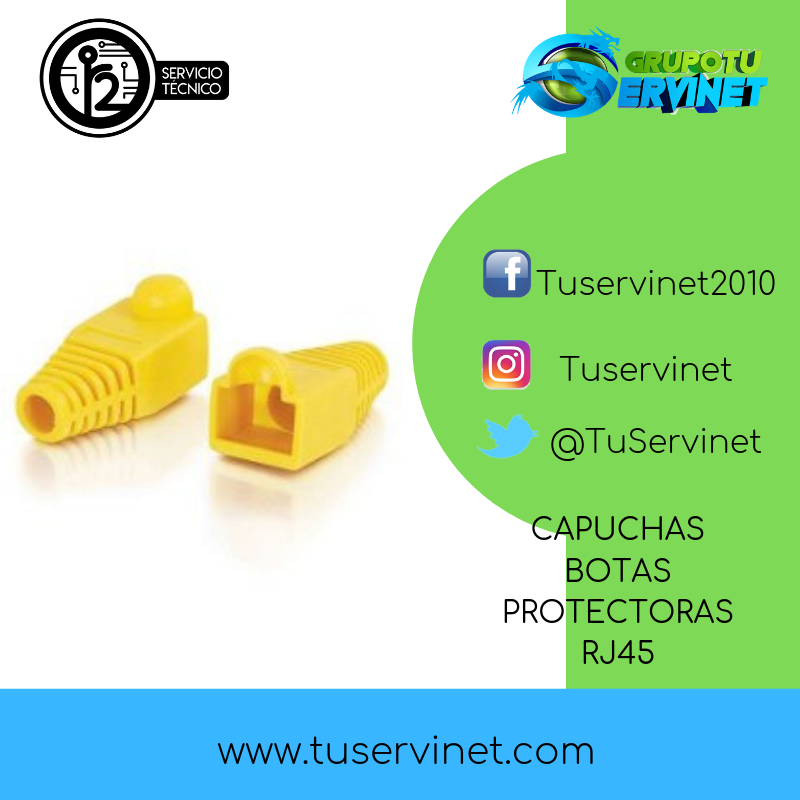 TuServinet's tweet photo. Buenos Tardes. Pregunta YAA, por nuestras Capuchas de Botas Protectoras Rj45  . para que tengas lo mejor en tecnología. Todo en accesorios para tu beneficio, la mejor calidad al mejor precio. 

Instagram: https://t.co/d4BvhLzvGw 
Facebook: https://t.co/yJ7wQwTNyw https://t.co/gchMchTyhY