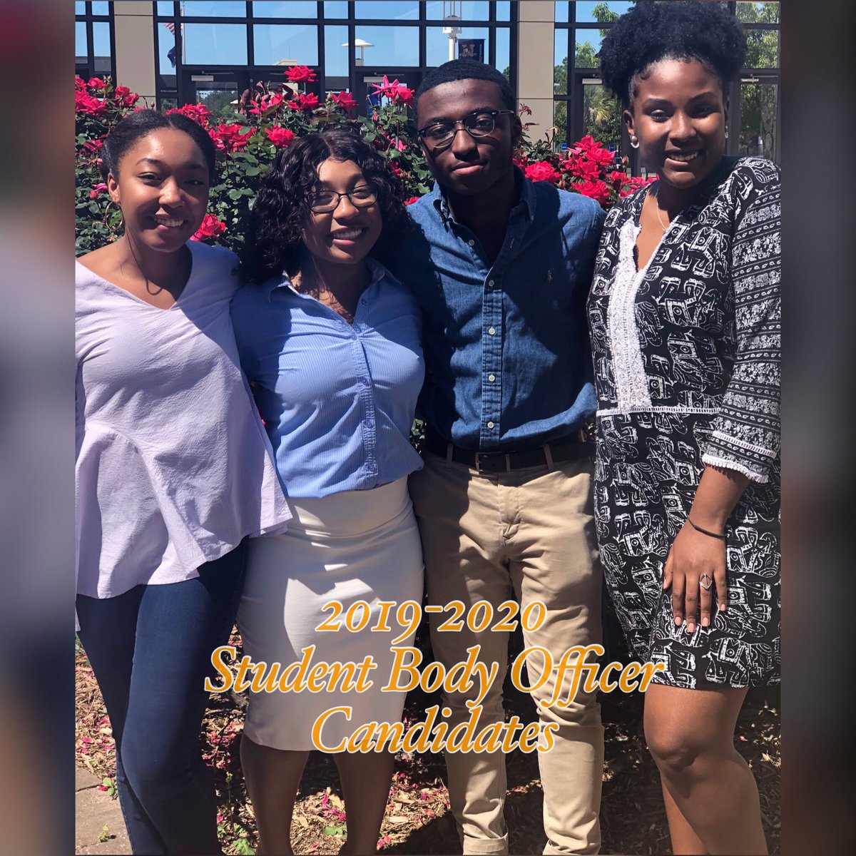 Our 2019-2020 Student Body Officer Candidates 💙🧡 Make sure you all vote April 25th !!