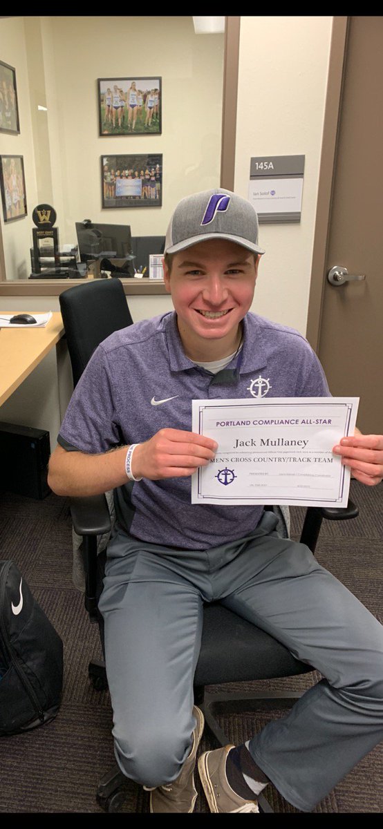 Congratulations to @PortlandPilotXC Assistant Coach Jack Mullaney for winning our latest Portland Compliance All-Star Award! Jack has done a tremendous job submitting official visit paperwork this year.