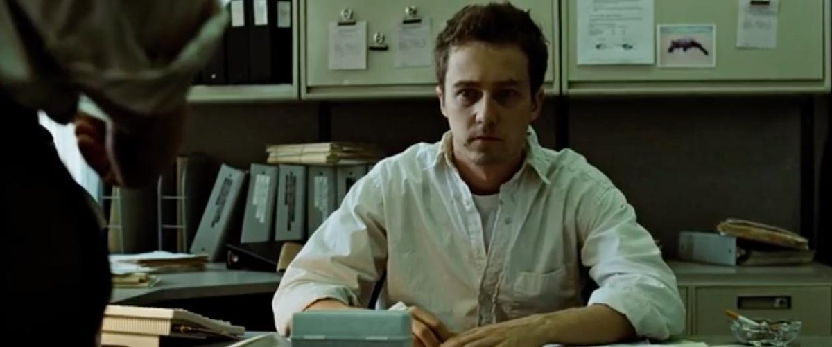 Is it weird to be jealous of the corporate dystopia workspaces from 1990s movies?

Neo would be sharing that space with 4 people in an open office plan today.