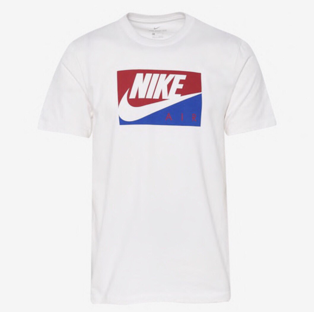 blue red and white nike shirt